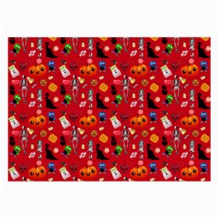 Halloween Treats Pattern Red Large Glasses Cloth (2-Side)