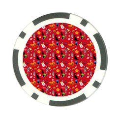 Halloween Treats Pattern Red Poker Chip Card Guard (10 pack)