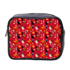 Halloween Treats Pattern Red Mini Toiletries Bag (Two Sides)