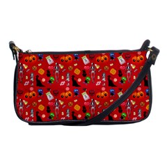 Halloween Treats Pattern Red Shoulder Clutch Bag by snowwhitegirl