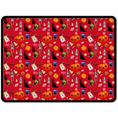 Halloween Treats Pattern Red Fleece Blanket (Large) 