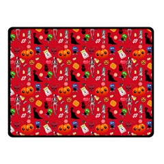 Halloween Treats Pattern Red Double Sided Fleece Blanket (Small) 