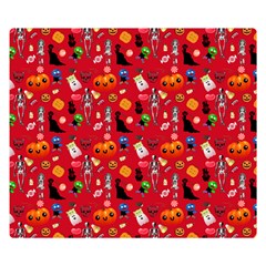 Halloween Treats Pattern Red Double Sided Flano Blanket (Small) 