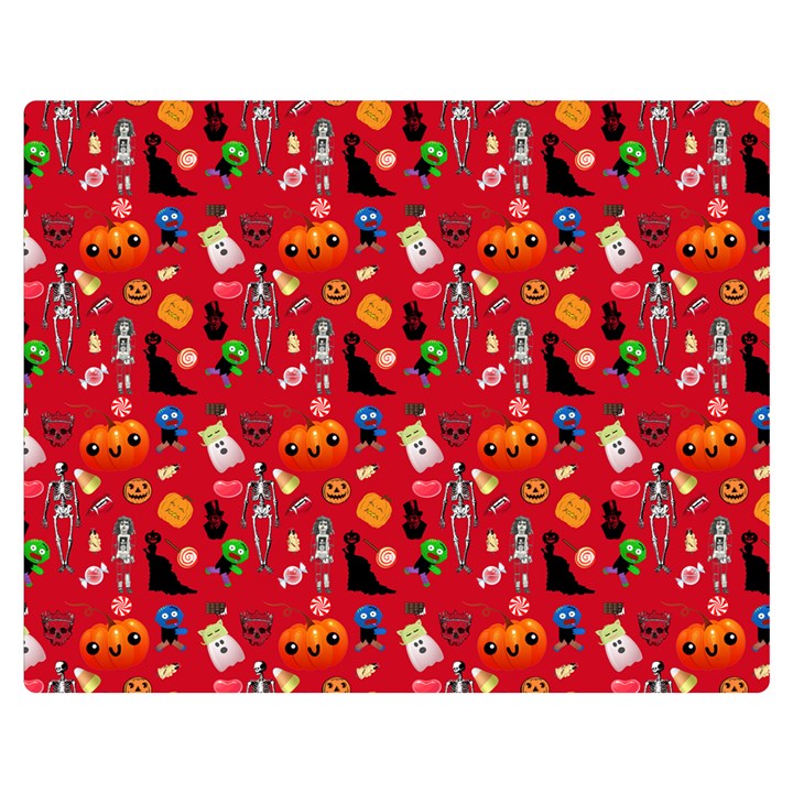 Halloween Treats Pattern Red Double Sided Flano Blanket (Medium) 