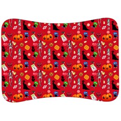 Halloween Treats Pattern Red Velour Seat Head Rest Cushion