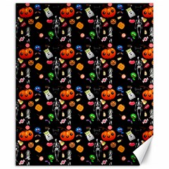 Halloween Treats Pattern Black Canvas 20  X 24 