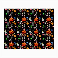 Halloween Treats Pattern Black Small Glasses Cloth (2-side) by snowwhitegirl