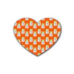 Ghost Pet Orange Rubber Coaster (heart) 