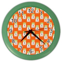 Ghost Pet Orange Color Wall Clock