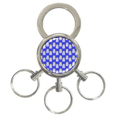 Ghost Pet Blue 3-ring Key Chains