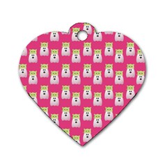 Ghost Pet Pink Dog Tag Heart (two Sides)