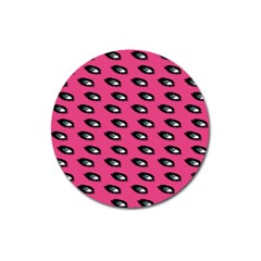 Eyes Dark Pink Magnet 3  (round)