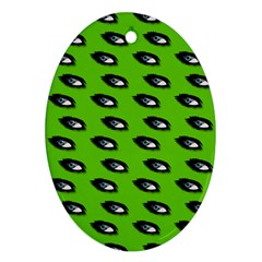 Eyes Green Oval Ornament (two Sides) by snowwhitegirl