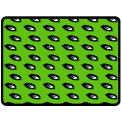 Eyes Green Double Sided Fleece Blanket (large)  by snowwhitegirl