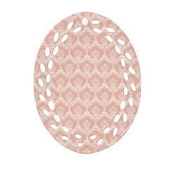 Damask Peach Oval Filigree Ornament (two Sides) by snowwhitegirl