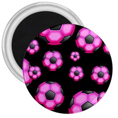 Wallpaper Ball Pattern Pink 3  Magnets