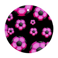 Wallpaper Ball Pattern Pink Ornament (round)