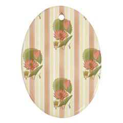 Lotus Flower Waterlily Wallpaper Oval Ornament (two Sides) by Mariart