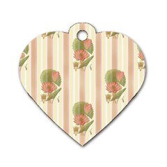 Lotus Flower Waterlily Wallpaper Dog Tag Heart (two Sides)