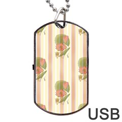 Lotus Flower Waterlily Wallpaper Dog Tag Usb Flash (two Sides) by Mariart