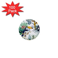 Tropical birds 1  Mini Buttons (100 pack) 