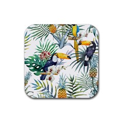 Tropical birds Rubber Coaster (Square) 