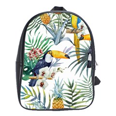 Tropical birds School Bag (Large)