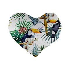 Tropical birds Standard 16  Premium Heart Shape Cushions