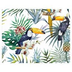 Tropical birds Double Sided Flano Blanket (Medium) 