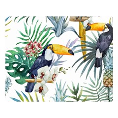 Tropical birds Double Sided Flano Blanket (Large) 