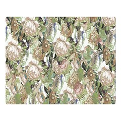 Romantic Beige Flowers Double Sided Flano Blanket (large) 