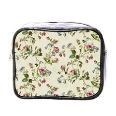 Vintage Roses Mini Toiletries Bag (one Side) by retrotoomoderndesigns