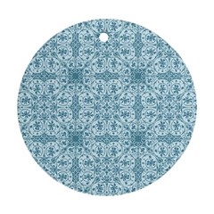Ornamental Blue Round Ornament (two Sides)
