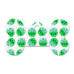 Kawaii Lime Jam Jar Pattern Dog Tag Bone (one Side)