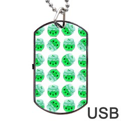 Kawaii Lime Jam Jar Pattern Dog Tag Usb Flash (two Sides)