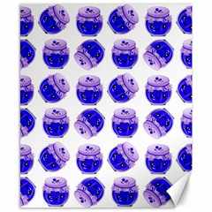 Kawaii Blueberry Jam Jar Pattern Canvas 8  X 10  by snowwhitegirl