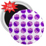 Kawaii Grape Jam Jar Pattern 3  Magnets (100 pack) Front