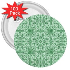 Ornamental Green 3  Buttons (100 pack) 