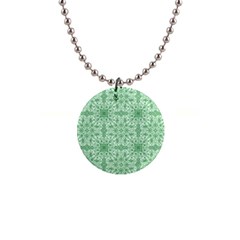 Ornamental Green 1  Button Necklace