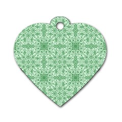 Ornamental Green Dog Tag Heart (one Side)