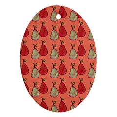 Pears Red Oval Ornament (two Sides)