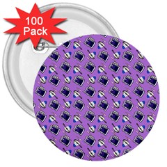 Kawaii Grape Rootbeer 3  Buttons (100 Pack)  by snowwhitegirl