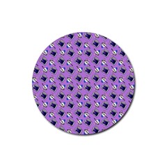 Kawaii Grape Rootbeer Rubber Coaster (round) 