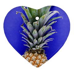 Pineapple Blue Heart Ornament (two Sides)