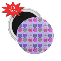 Valentine Hearts Lilac 2 25  Magnets (10 Pack) 