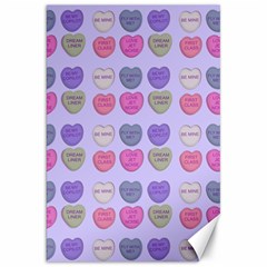 Valentine Hearts Lilac Canvas 20  X 30 