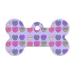 Valentine Hearts Lilac Dog Tag Bone (two Sides)