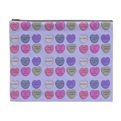 Valentine Hearts Lilac Cosmetic Bag (xl) by snowwhitegirl
