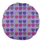 Valentine Hearts Lilac Large 18  Premium Flano Round Cushions Front