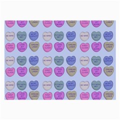 Valentine Hearts Blue Large Glasses Cloth